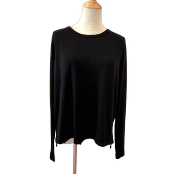 Rag & Bone Black Knit T-Shirt XS Long Sleeves - Picture 2 of 8